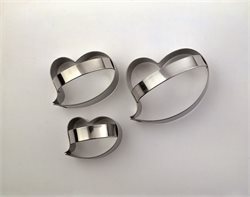 Stainless steel cutter heart italic right 3pcs
