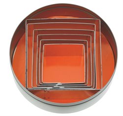 Decorating cutter-set in box, rectangle plain, 6 pcs