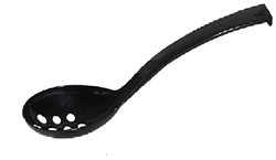 Perforated black serving spoon, 235mm