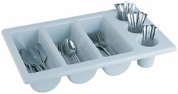 Cutlery bin with 6 compartments, grey