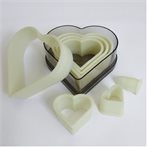 Set of pastry cutters 7 pieces, heart, plain