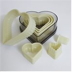 Set of pastry cutters 7 pieces, heart, serrated