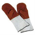 Baking mittens leather with cuffs,  450 mm