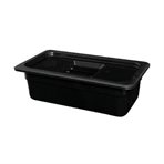 Polycarbonate Ice cream pan, black, 360x165x120mm