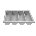 Cutlery bin with 4 compartments, grey