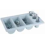 Cutlery bin with 6 compartments, grey