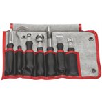 Roll up bag for set of decorating knives, with 7 knives