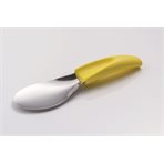 Spatula with plastic ergonomic handle for carapina, yellow