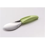 Spatula with plastic ergonomic handle for carapina, green