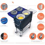 Gelato Coolbox by IFI with blue lid complete with trolley